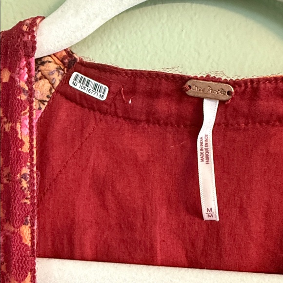 Free People Long Sleeve Floral Dress in Pink and Red - Picture 3 of 4